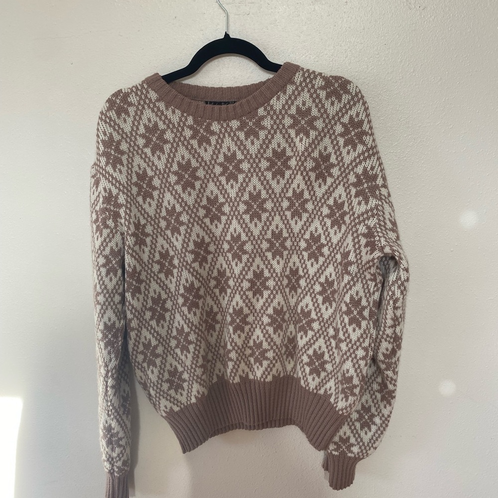 Vintage! Tan printed sweater